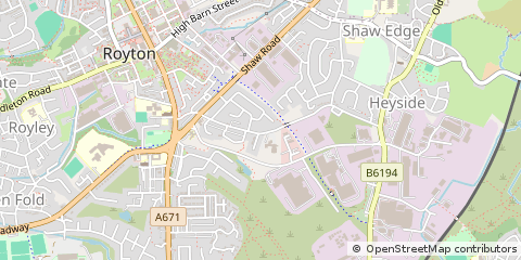 Map of Oldham, Lancashire
