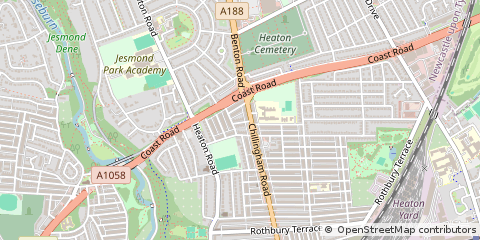 Map of Newcastle Upon Tyne, Tyne and Wear
