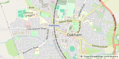 Map of Oakham, Rutland
