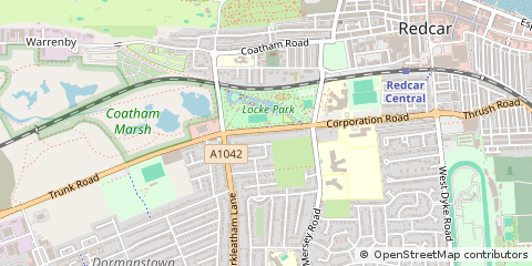 Map of Redcar, Cleveland