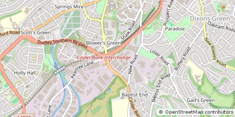 Map of Dudley, West Midlands