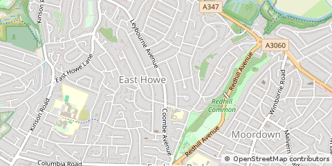 Map of Bournemouth, Dorset