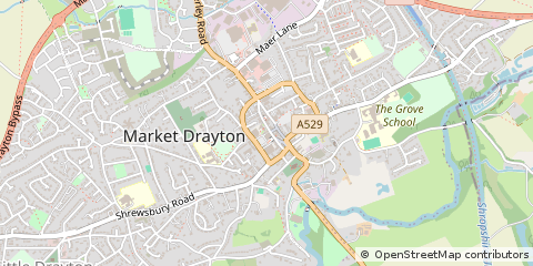 Map of Market Drayton, Shropshire