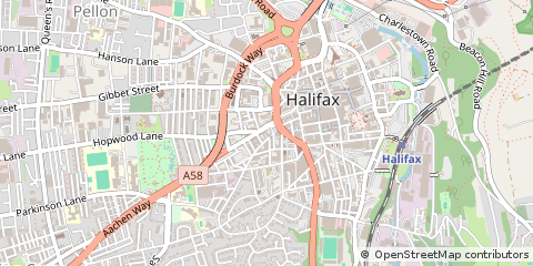 Map of Halifax, West Yorkshire