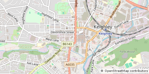 Map of Keighley, West Yorkshire