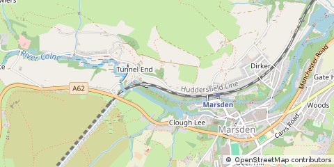 Map of Huddersfield, West Yorkshire