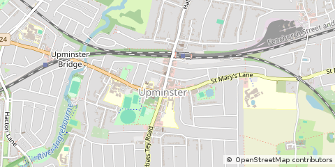 Map of Upminster, Essex