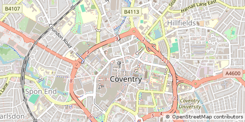 Map of Coventry, West Midlands