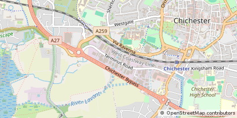 Map of Chichester, West Sussex