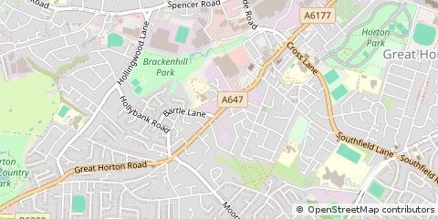 Map of Bradford, West Yorkshire
