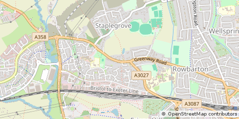 Map of Taunton, Somerset