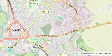 Map of Sudbury, Suffolk