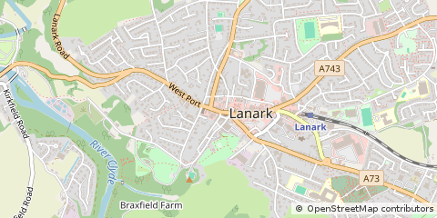 Map of Lanark, Lanarkshire