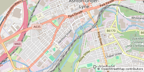 Map of Ashton-Under-Lyne, Lancashire