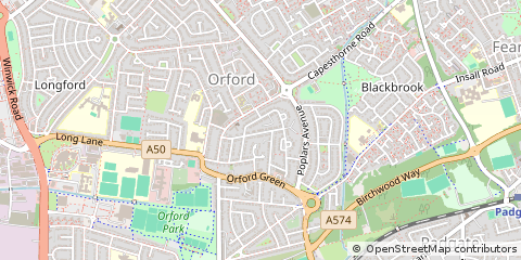 Map of Warrington, Cheshire