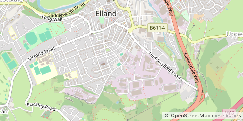 Map of Elland, West Yorkshire
