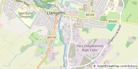 Map of Llangefni, Anglesey