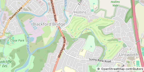 Map of Bury, Greater Manchester