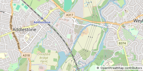 Map of Addlestone, Surrey