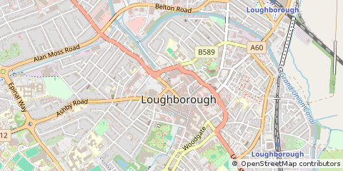 Map of Loughborough, Leicestershire