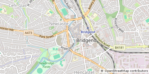 Map of Bridgend, MID Glam