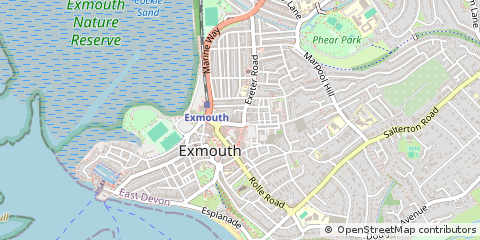 Map of Exmouth, Devon