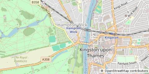 Map of Kingston Upon Thames, Surrey