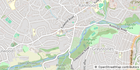 Map of Sheffield, South Yorkshire