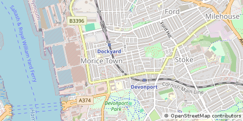 Map of Plymouth, Devon
