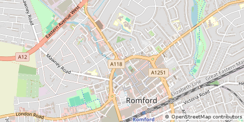 Map of Romford, Essex