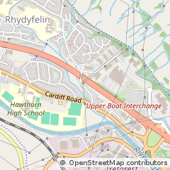 Map of Pontypridd, RCT