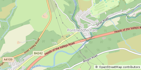 Map of Glynneath, Neath Port Talbot