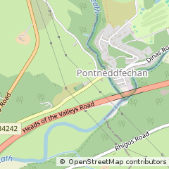 Map of Glynneath, Neath Port Talbot