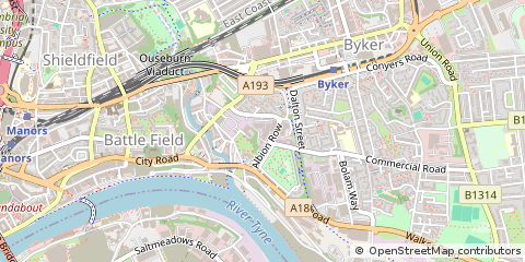 Map of Newcastle Upon Tyne