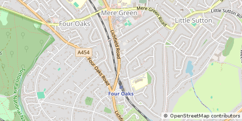 Map of Sutton Coldfield, West Midlands