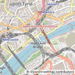 Map of Newcastle Upon Tyne, Tyne and Wear