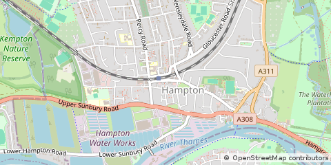 Map of Hampton, Middlesex