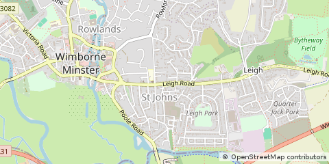 Map of Wimborne, Dorset