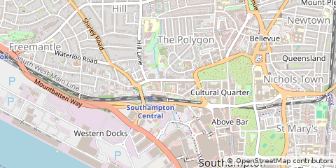 Map of Southampton, Hampshire