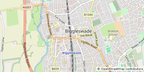 Map of Biggleswade, Bedfordshire