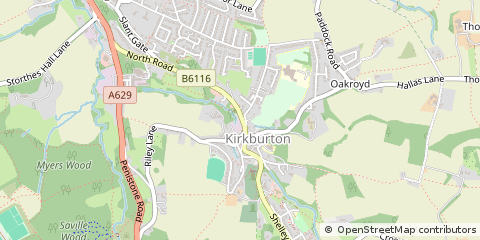 Map of Huddersfield, West Yorkshire