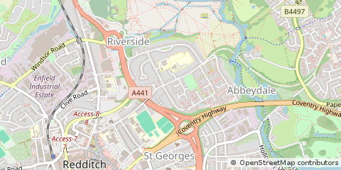 Map of Redditch, Worcestershire