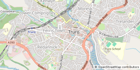 Map of Truro, Cornwall