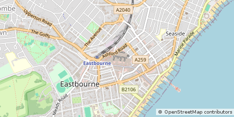 Map of Eastbourne, East Sussex