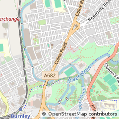 Map of Burnley, Lancashire