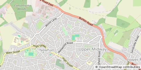 Map of Swadlincote, Derbyshire
