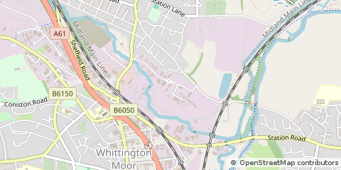 Map of Chesterfield, Derbyshire