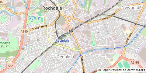 Map of Rochdale, Lancashire