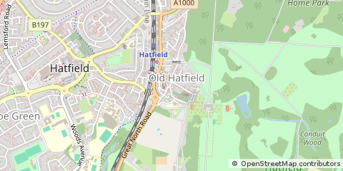 Map of OLD Hatfield, Hertfordshire