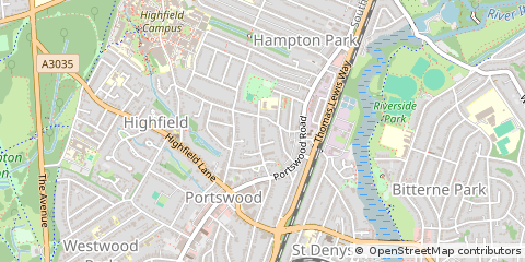 Map of Southampton, Hampshire